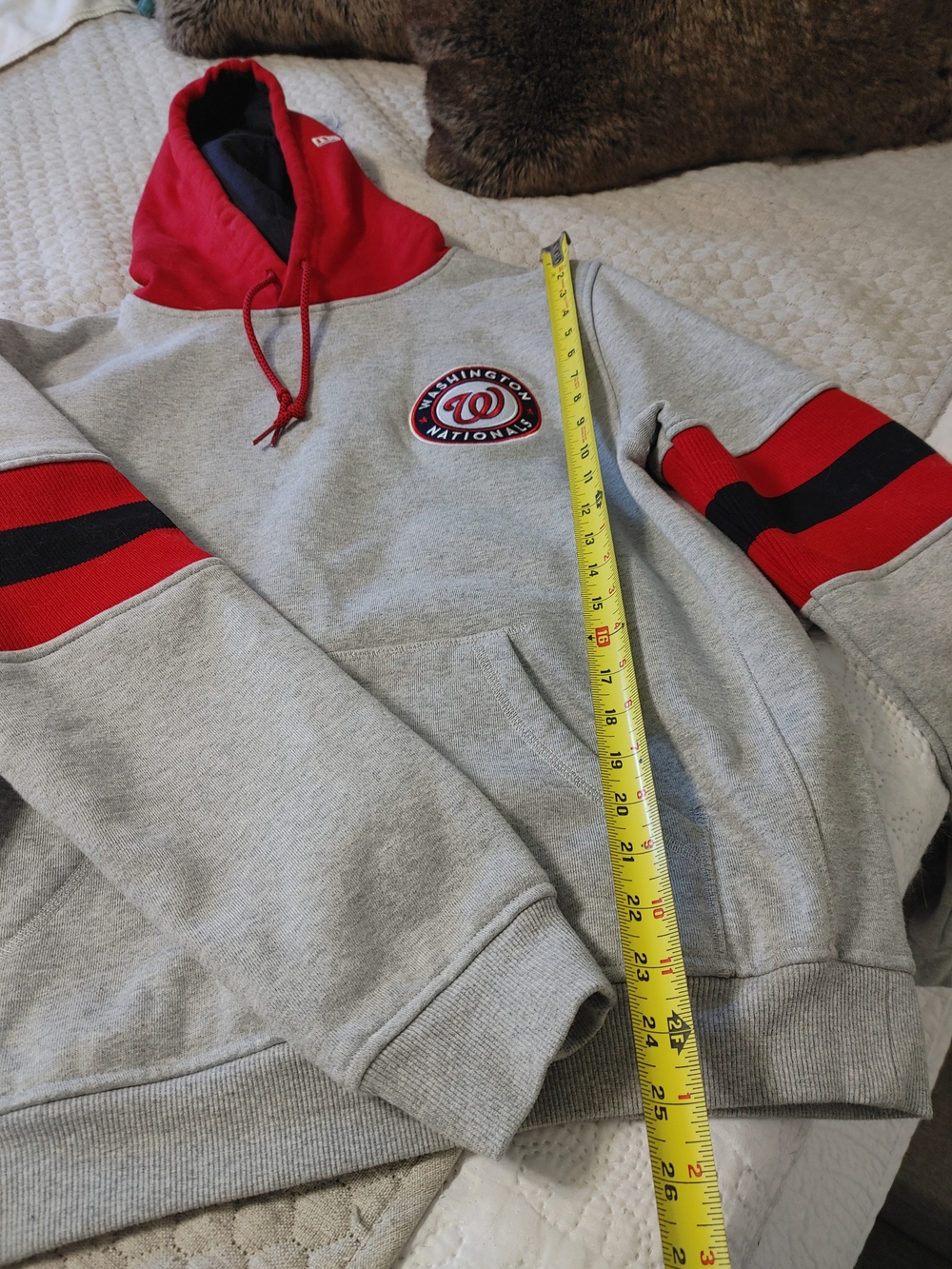 Washington Nationals Gray & Red Pullover Hoodie
